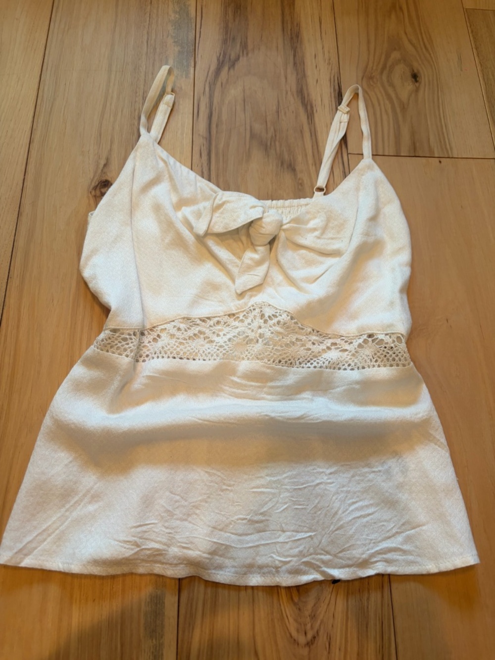 Idyllwind Miranda Lambert White Lace Inset Tie Front Cami Top XS